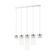 Lampa wisząca GEM zumaline P0389-05E-B5AC Efektowna błyszcząca powłoka i eleganckie szklane klosze z kryształkami wewnątrz G9 CHROM