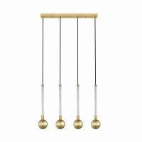 Lampa wisząca na listwie MIDA eleganckie zwisy szczotkowany mosiądz Zuma Line P0583-04A-2GHF