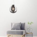 LAMPA WISZĄCA LAMPA WEWNĘTRZNA MOON PENDANTP 19066B-D38  ZUMA LINE E27  SZKŁO  Transparentny czarny - 3