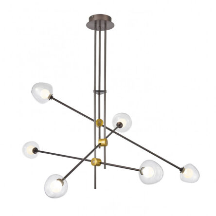 Lampa wisząca ROMILY PND-201883-6 Italux Art deco szkło dmuchane