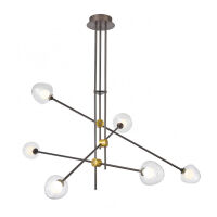 Lampa wisząca ROMILY PND-201883-6 Italux Art deco szkło dmuchane