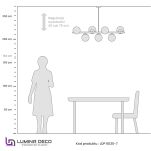 Lampa wisząca FREDICA LDP 6030-7 (CHR) Lumina Deco CHROM podstawa białe klosze - 3