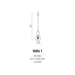 Lampa wisząca VOLTA 1 AZzardo AZ2384 wykonana z betonu o szarym wykończeniu 　 - 2