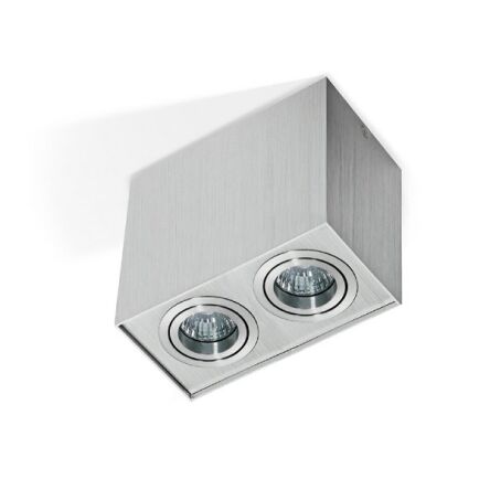 LAMPA NATYNKOWA Eloy 2 aluminium AZzardo GM4204 AL AZ1352 prostokąt natynkowy techniczny podwójny aluminium