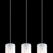 Lampa wisząca Valve MDM1672/3 Italux  nowoczesna lampa wykończenie w kolorze chromu klosze w kształcie tub ze szkła z dekoracyjnym motywem kwiatowym