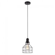Lampa wisząca Synthia MDM2266-1 Italux styl vintage lampa ma kolor czarny klosz jest z drutu o nietypowym kształcie